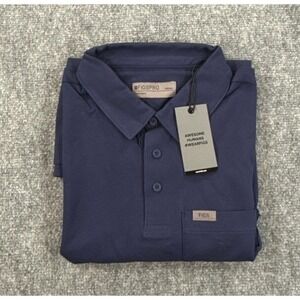 FIGS PRO Scrub Polo Mens Small Navy Technical Pique Pima Cotton NWT